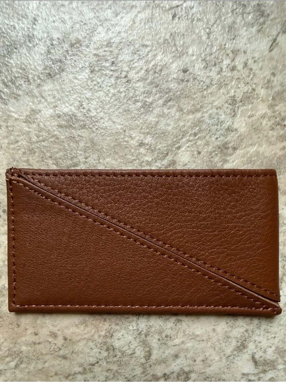 Leather Card Sleeve Wallet - Brown